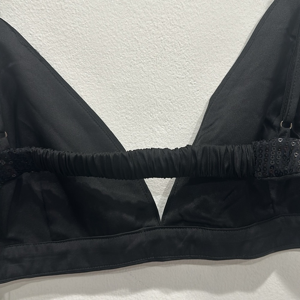 Current Air sequin bralette bra top black size large NWT sexy flirty fun - Picture 6 of 8